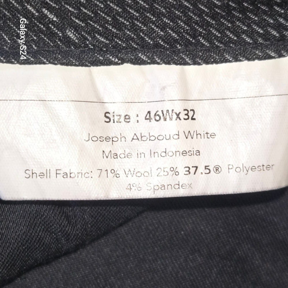 Joseph Abboud Black 46x32‎ Wool Blend Dress Pants Trousers Business - Picture 5 of 6
